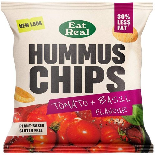 Chipsy z ciecierzycy o smaku pomidorów i bazylii, bezglutenowe Eat Real 45 g