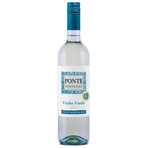 Wino portugalskie białe półwytrawne Vinho Verde alk. 10,0% obj. Ponte 750 ml