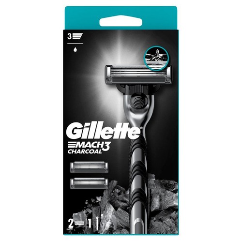 Maszynka do golenia Mach3 Charcoal + 2 ostrza Gillette 1 sztuka