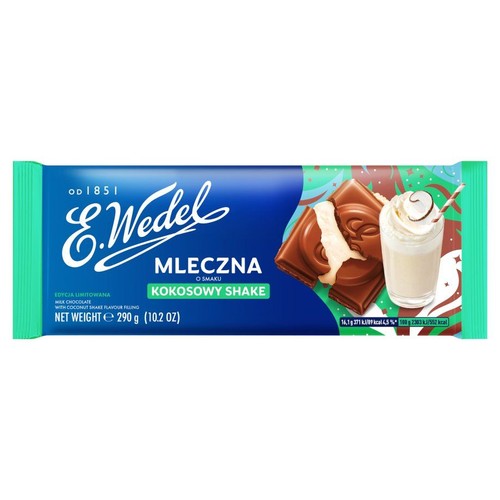 Czekolada mleczna o smaku Kokosowy shake E.Wedel 290 g