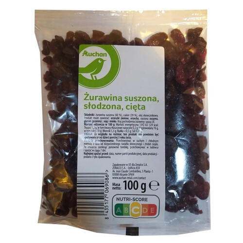 Żurawina suszona cięta Auchan 100 g