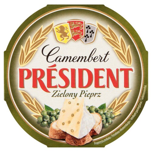 Serek camembert z dodatkiem zielonego pieprzu President 120 g