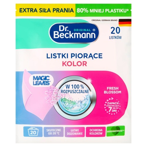 Listki do prania tkanin kolorowych Magic Leaves Dr. Beckmann  20 sztuk