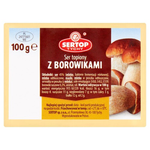 Ser topiony z borowikami Sertop 100 g