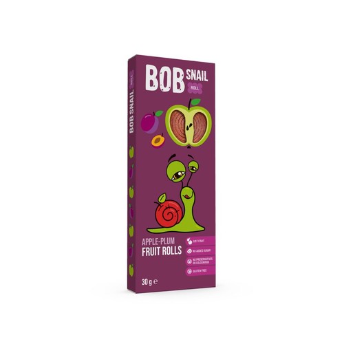 Rollsy owocowe bez dodatku cukru jabłko-śliwka  Bob Snail 30 g