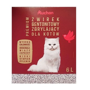 Żwirek bentonitowy superchłonny Auchan 6 l