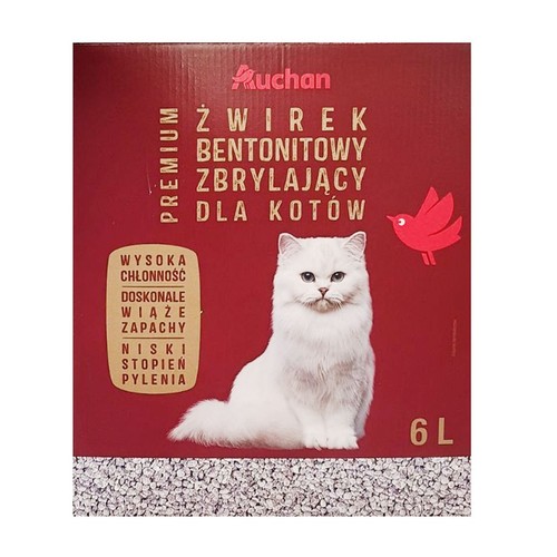 Żwirek bentonitowy superchłonny Auchan 6 l