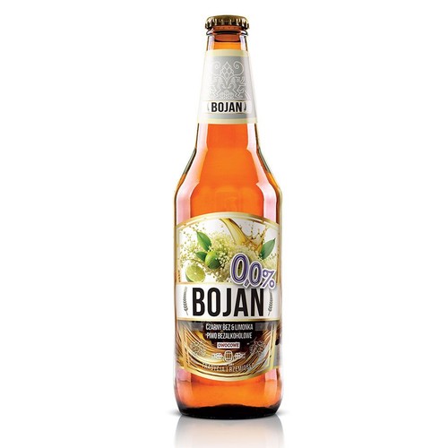 Piwo bezalkoholowe smakowe Czarny Bez i Limonka alk. 0,0% obj. Bojan 500 ml