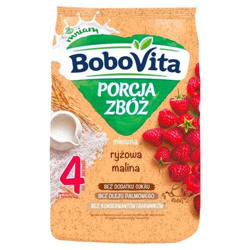 Kasza mleczna ryżowa malina po 4 miesiącu BoboVita 210 g