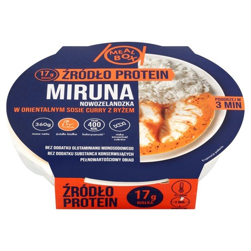 Miruna nowozelandzka w sosie curry z ryżem Meal Box 360 g
