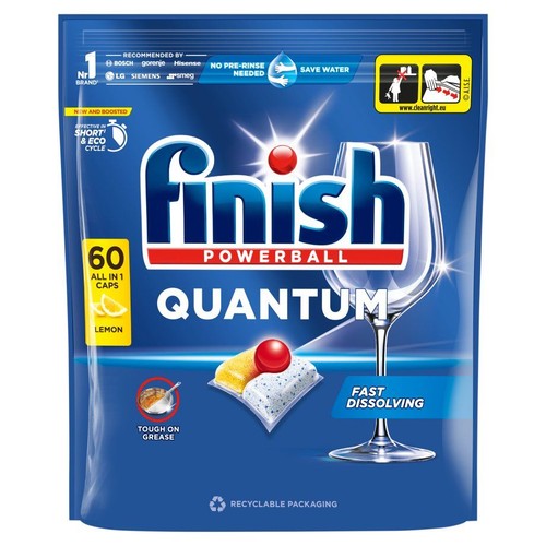 Finish Quantum kapsułki do zmywarki, 60 sztuk, cytrynowe. Skuteczne na tłuszcz.