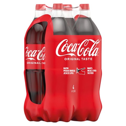 Napój gazowany o smaku cola.  Coca-Cola 4 x 1,5 l