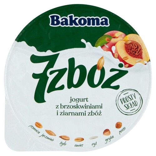 Jogurt 7 zbóż z brzoskwiniami Bakoma 150 g