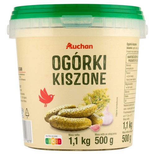 Ogórki kiszone Auchan 500 g