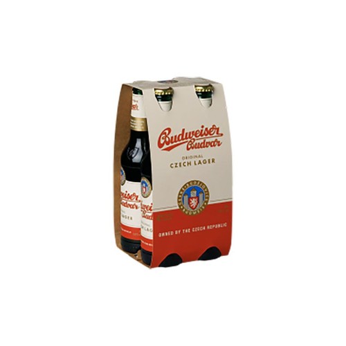 Piwo czeskie jasne lager Budvar Original alk. 5,0% obj. Budweiser 4 x 330 ml