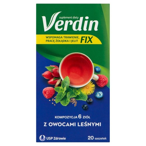 Herbata kompozycja 6 ziół z owocami leśnymi  Verdin 20 torebek