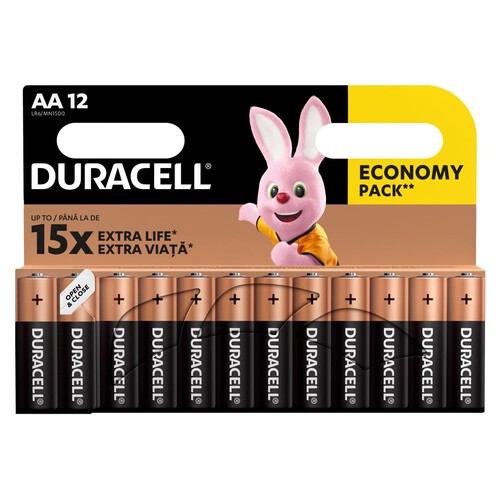 Baterie alkaliczne AA (R6) Duracell 12 sztuk