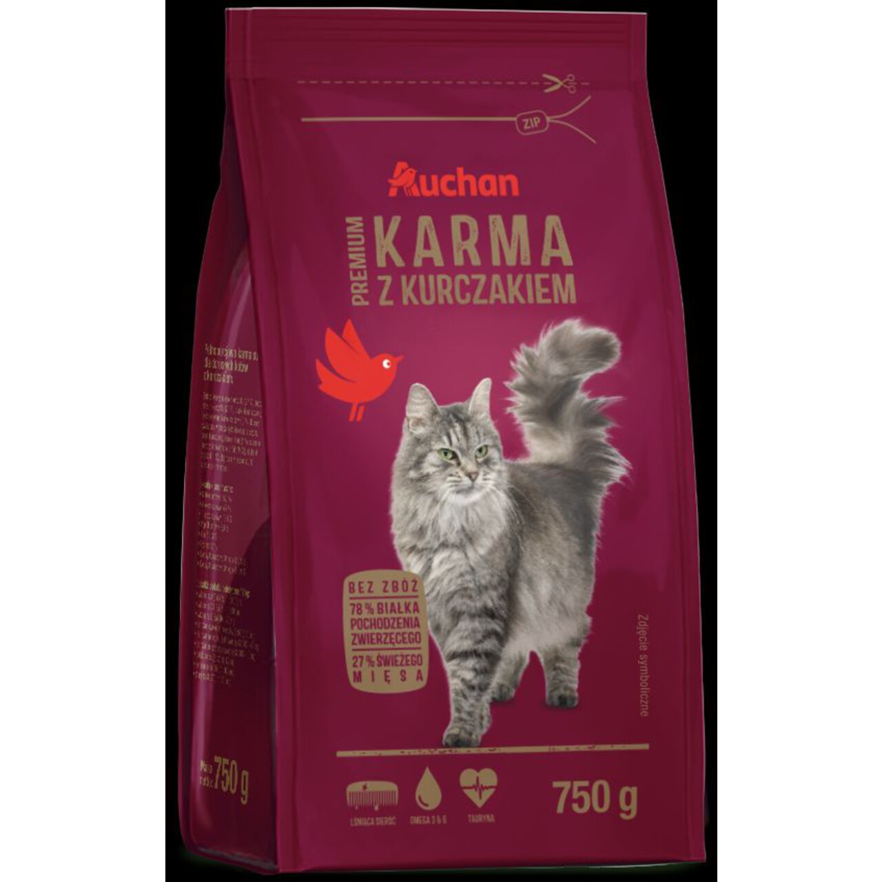 Karma Premium z kurczakiem Auchan 750 g