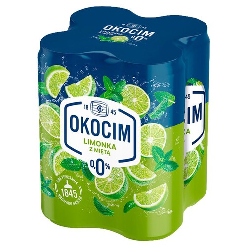 Piwo bezalkoholowe Limonka z miętą alk.0.0% obj. Okocim 4 x 500 ml