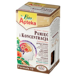 Pamięć i Koncentracja herbatka ziołowa z ginkgo biloba Fito Apteka 20 torebek