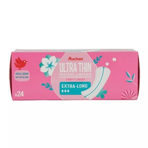 Wkładki higieniczne Ultra thin Extra Long Auchan 24 sztuki