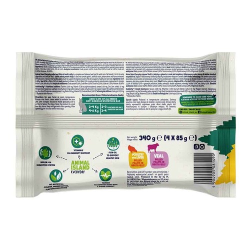 Karma mokra dla kotów mix smaków Animal Island 4 x 85 g