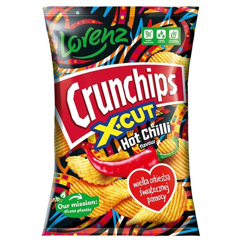 Chipsy ziemniaczane grubo krojone o smaku pikantnej papryki Crunchips 130 g