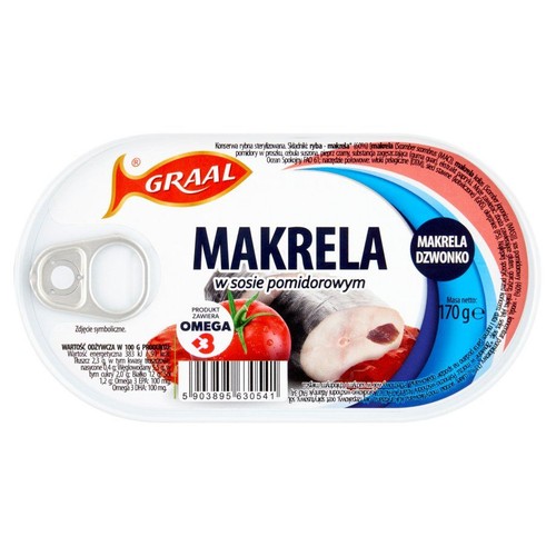 Makrela w sosie pomidorowym  Graal 170 g