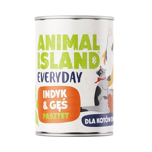 Karma mokra dla kotów z indykiem i gęsią Animal Island 400 g