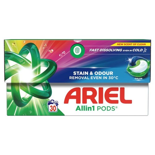 Kapsułki do prania kolorów Stain&Odour Allin1 Pods Ariel 30 kapsułek