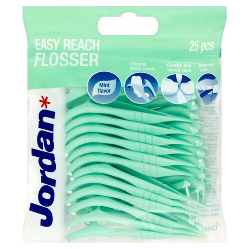 Easy Reach Flosser Wykałaczki z nicią dentystyczną Jordan 25 sztuk