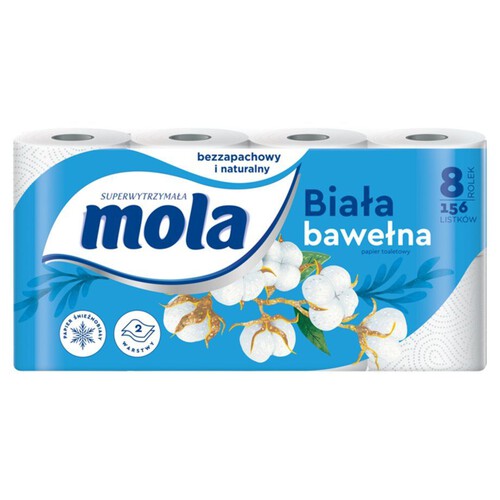 Papier toaletowy Bawełniana biel Mola 8 rolek