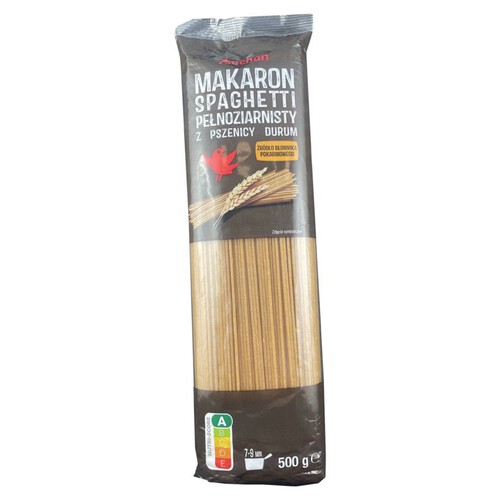 Makaron spaghetti z pełnoziarnistej pszenicy durum Auchan 500 g