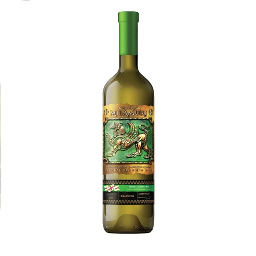 Wino gruzińskie białe półsłodkie Alazani Valley White 11,0%  Milamuri  750 ml