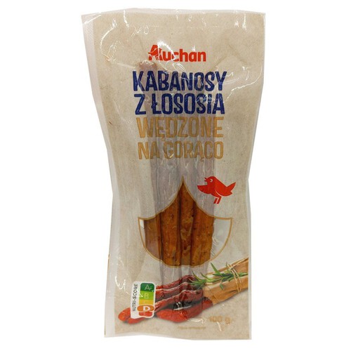 Kabanosy z łososia wędzone na gorąco Auchan 100 g