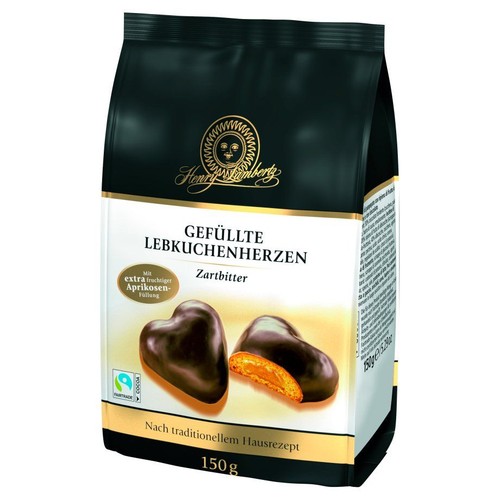 Pierniki serca z nadzieniem morelowym Lambertz 150 g