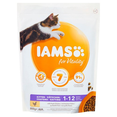 Junior karma sucha z kurczakiem dla kotów IAMS 800 g