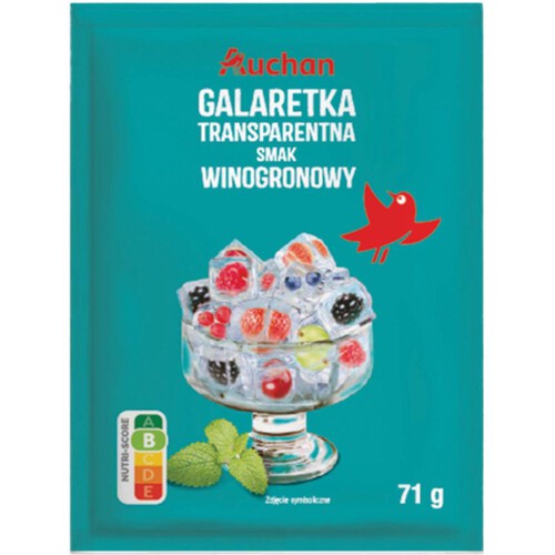 Galaterka transparentna o smaku winogronowym Auchan 71 g