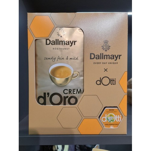 Kawa ziarnista Crema d'Oro + miód nektarowy Dallmayr 1250 g