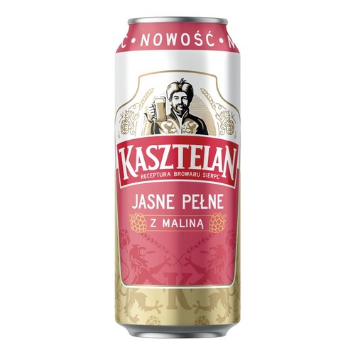 Piwo jasne o smaku malinowym alk. 4,8% obj. Kasztelan 4 x 500 ml