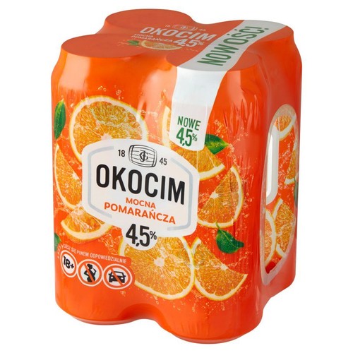 Piwo jasne Mocna Pomarańcza alk. 4,5% obj. Okocim 4 x 500 ml