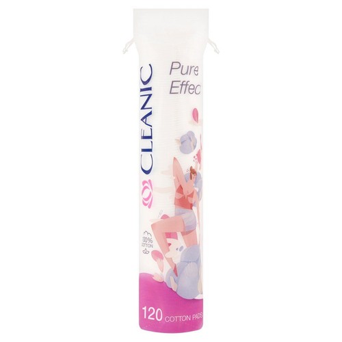 Płatki kosmetyczne pure effect Cleanic 120 sztuk