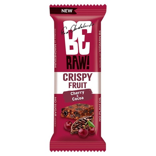 Baton Crispy Fruit o smaku wiśnia - kakao Be Raw!  40 g