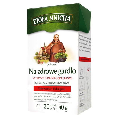 Herbatka ziołowo na zdrowe gardło Zioła Mnicha 20 torebek