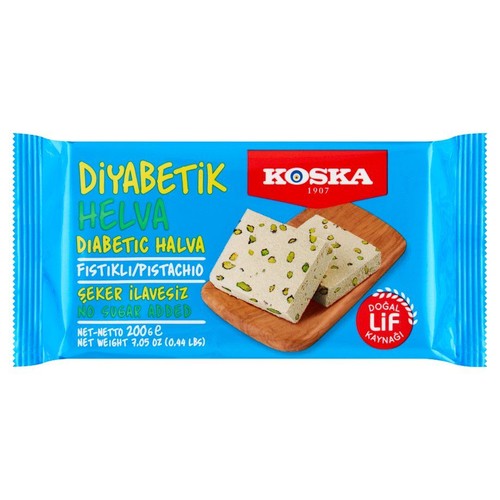 Chałwa sezamowa z orzechami pistacjowymi bez dodatku cukru  Koska 200 g