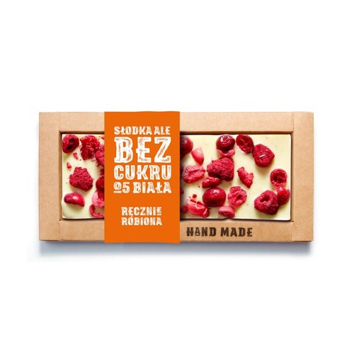 Czekolada biała bez dodatku cukru z maliną i żurawiną Cukiernia Staropolska 105 g