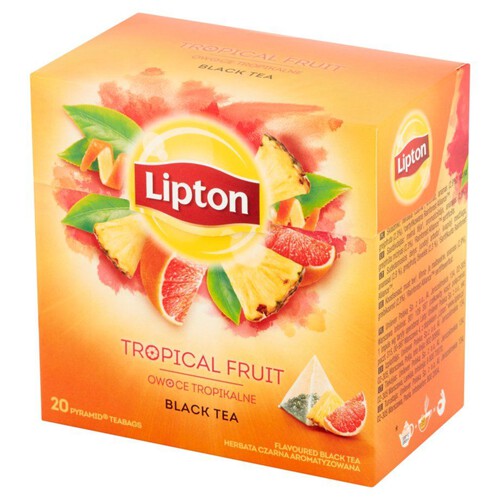 Herbata czarna aromatyzowana Owoce tropikalne Lipton 20 torebek