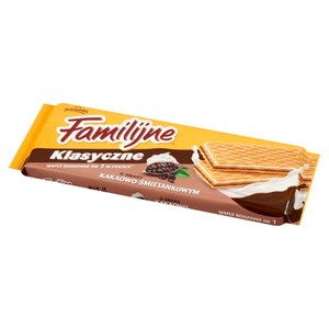Wafle Familijne o smaku kakaowo-śmietankowym Jutrzenka 180 g