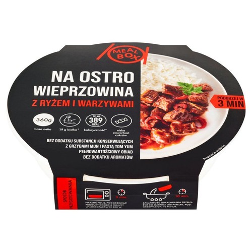 Wieprzowina z warzywami i ryżem na ostro Meal Box 360 g