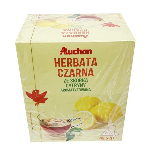 Herbata czarna ze skórką cytryny aromatyzowana Auchan 25 torebek